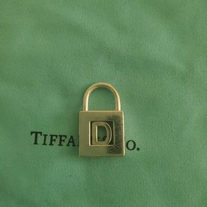 Tiffany & Co silver padlock charm letter "D"